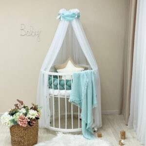 baldacchino, velo lettino, baldacchino culla, culla, lettino, decorazione lettino, decorazione culla, sogni bebe, sognibebe.it