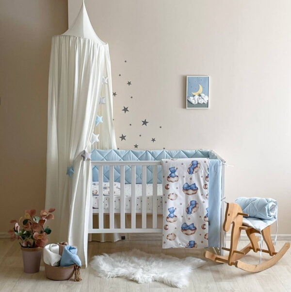 set da lettino, paracolpi, paracolpi cuscini, treccia, sogni bebe, sognibebe.it