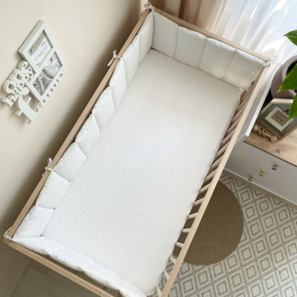 treccia, paracolpi intrecciato, sogni bebe, sognibebe.it, paracolpi, paracolpi lettino, paracolpi culla, paracolpi letto ovale, paracolpi 3 lati, paracolpi waffle