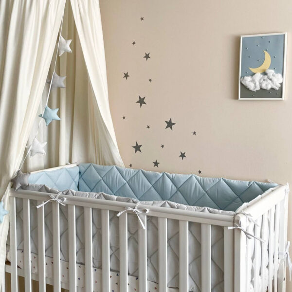set da lettino, paracolpi, paracolpi cuscini, treccia, sogni bebe, sognibebe.it