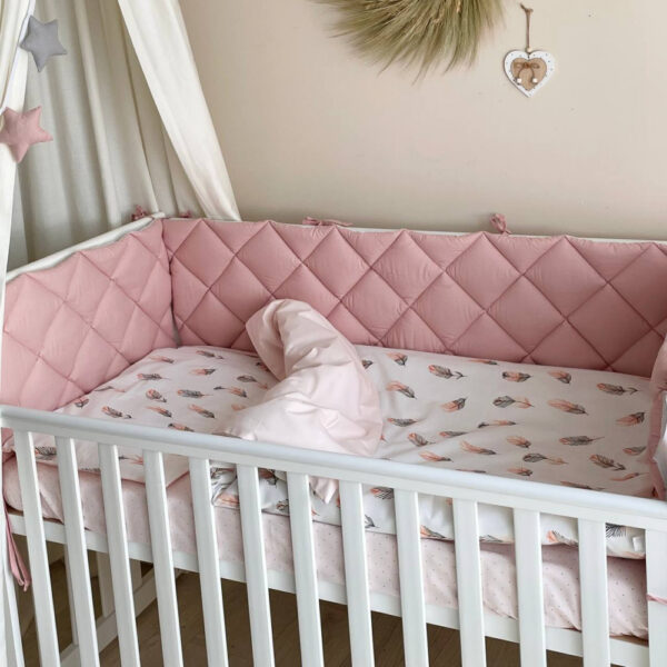 set da lettino, paracolpi, paracolpi cuscini, treccia, sogni bebe, sognibebe.it