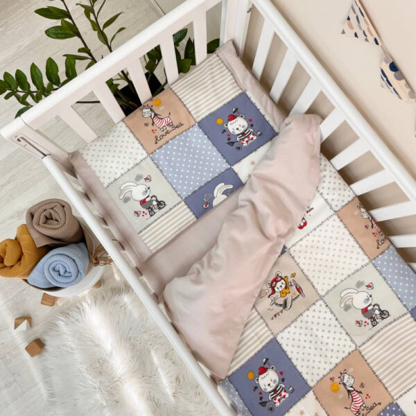 set da lettino, paracolpi, paracolpi cuscini, treccia, sogni bebe, sognibebe.it, flanella, set di biancheria, completo letto , set da lettino, completo di ricambio
