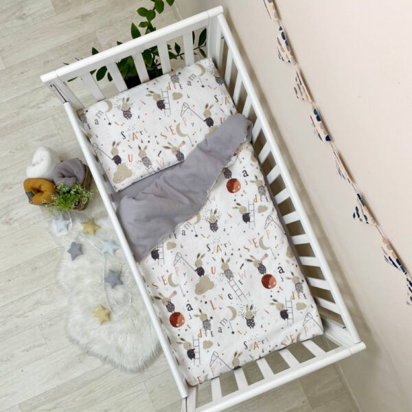 set da lettino, paracolpi, paracolpi cuscini, treccia, sogni bebe, sognibebe.it, flanella, set di biancheria, completo letto , set da lettino, completo di ricambio