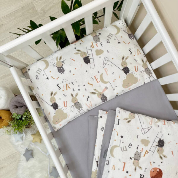 set da lettino, paracolpi, paracolpi cuscini, treccia, sogni bebe, sognibebe.it, flanella, set di biancheria, completo letto , set da lettino, completo di ricambio